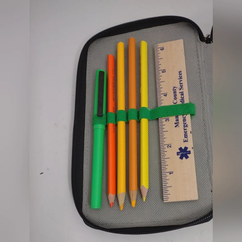 Beckman of Norway Large 3 Section Capacity Pencil Case Multi-Slot Pencil Pouch